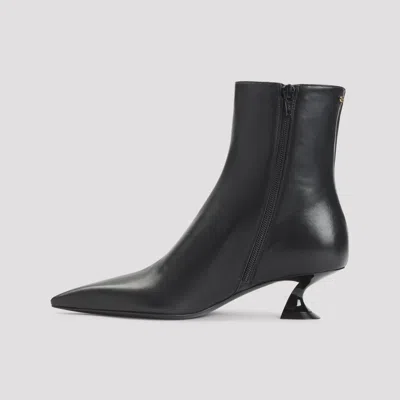 Lanvin Kitten Heel Ankle Boots 50 Mm Lambskin In Black