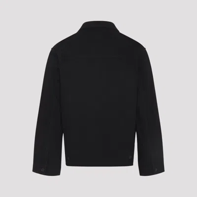 Lemaire Collared Boxy Jacket Front Pockets Stitching In Black