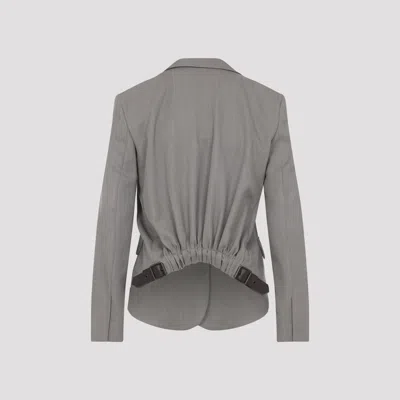 Loewe Single-breasted Buttoned Jacket In Gray