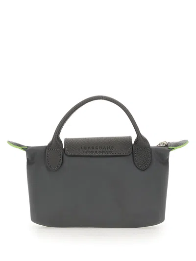 Longchamp Le Pliage Green Graphite Coloured Clutch Bag In Gray