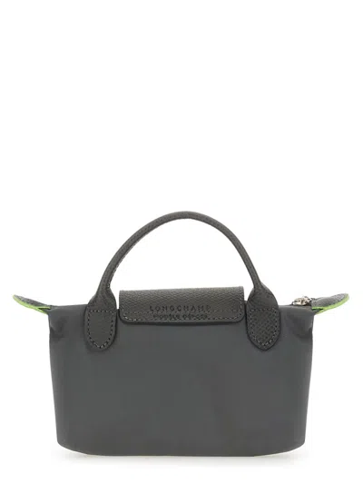 Longchamp Le Pliage Green Graphite Coloured Clutch Bag In Gray