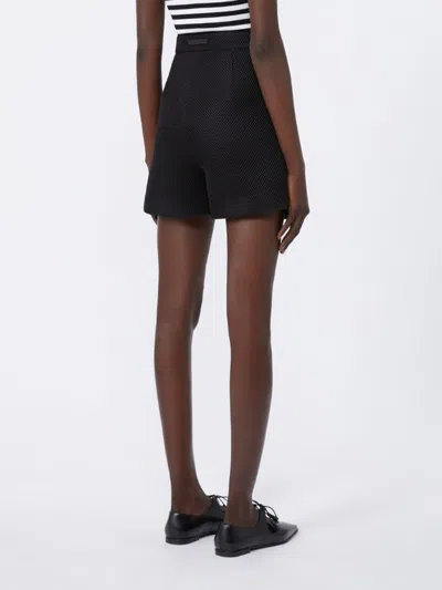 Max Mara Technical Mesh Shorts In Black