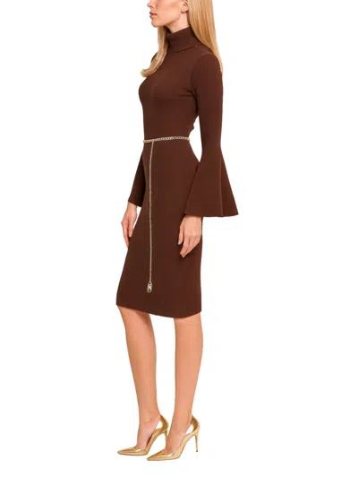Michael Michael Kors Michael By Michael Kors Knitted Mini Dress In Brown