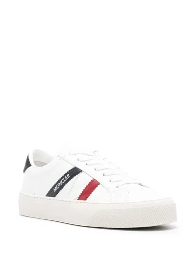 Moncler Low Top Sneakers Block Design Contrast Heel In White