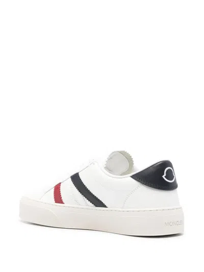 Moncler Low Top Sneakers Block Design Contrast Heel In White