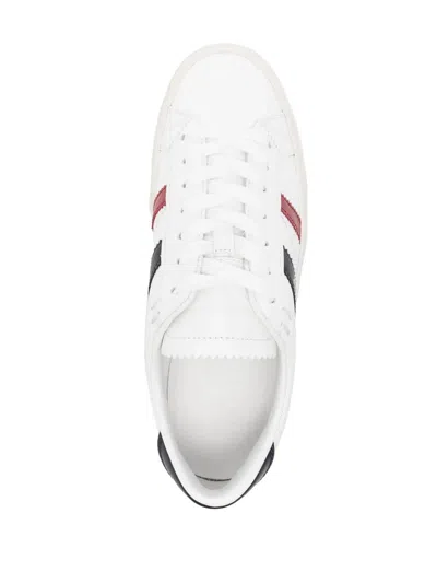 Moncler Low Top Sneakers Block Design Contrast Heel In White