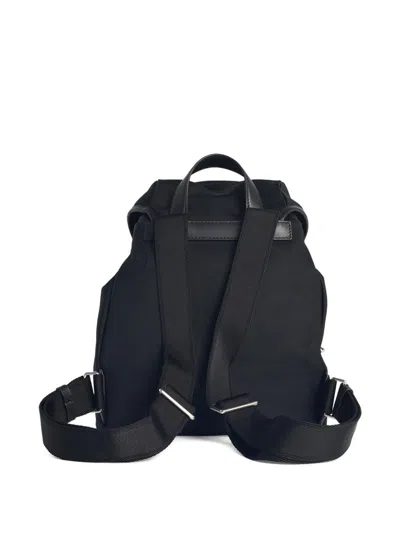 Moncler Versatile Polyester Backpack Adjustable Straps In Black