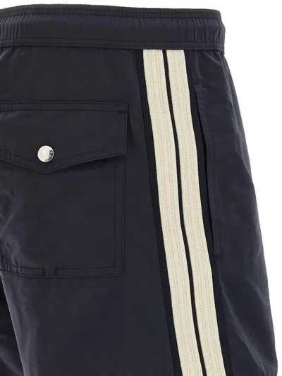Moncler Logo Patch Drawstring Swim Shorts In Black