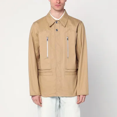 Namacheko Collared Cotton Jacket With Front Zip Pockets In Brown