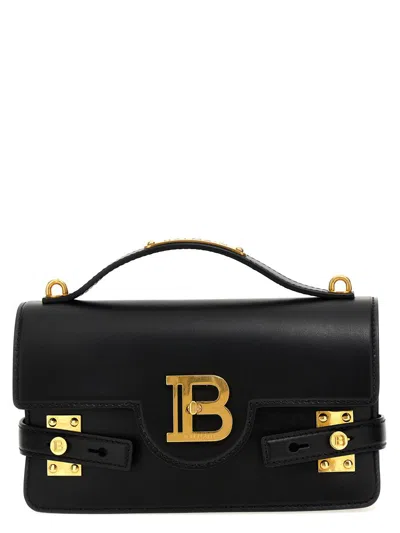 Balmain Bbuzz 24 Shoulder Bag In Smooth Leather In Black