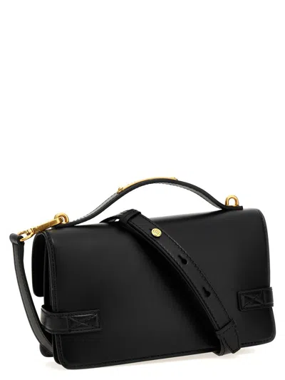 Balmain Bbuzz 24 Shoulder Bag In Smooth Leather In Black