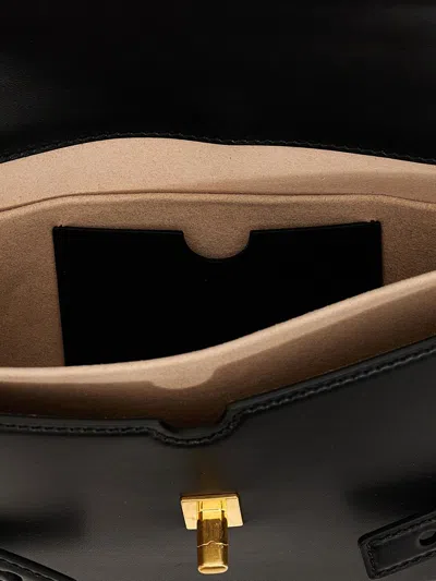 Balmain Bbuzz 24 Shoulder Bag In Smooth Leather In Black