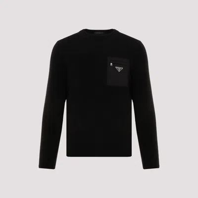 Prada Black Wool Sweater In Black