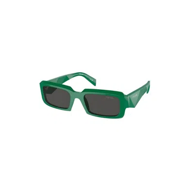 Prada Pr 27zs 11l08z Rectangle Sunglasses In Green