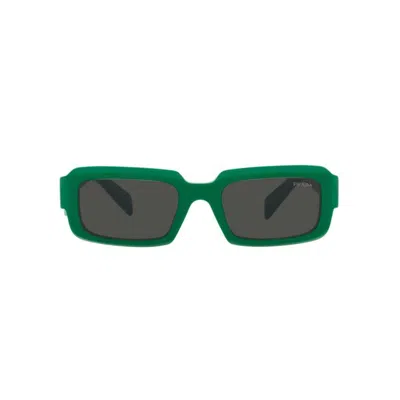 Prada Pr 27zs 11l08z Rectangle Sunglasses In Green