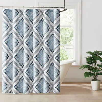 Truly Soft Lars Plaid Shower Curtain In Blue