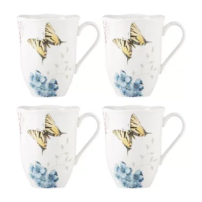 Lenox Butterfly Meadow Hydrangea 4 Piece Mug Set In Multi