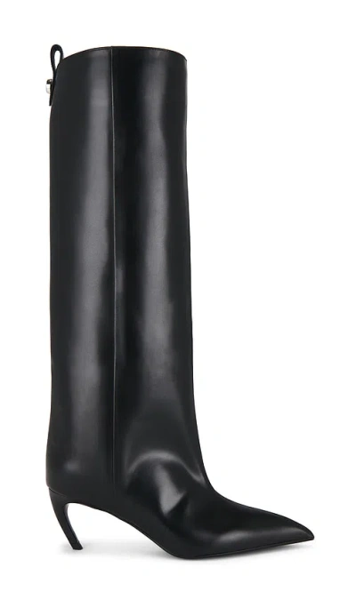 Attico 65mm Lea Heeled Leather High Boots In Black