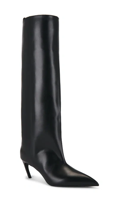 Attico 65mm Lea Heeled Leather High Boots In Black