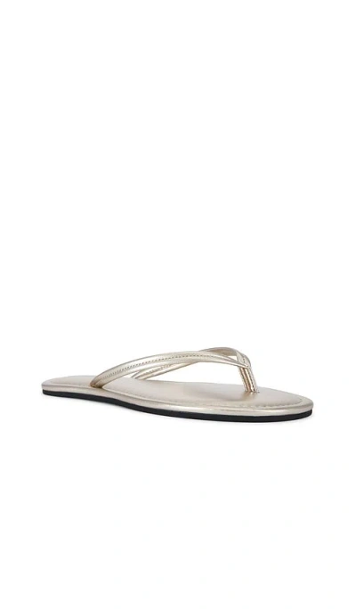 St Agni Metallic Leather Thong Sandals In Neutral