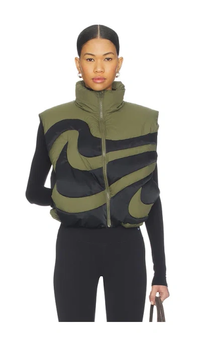 Nike Swoosh Down Vest In Green