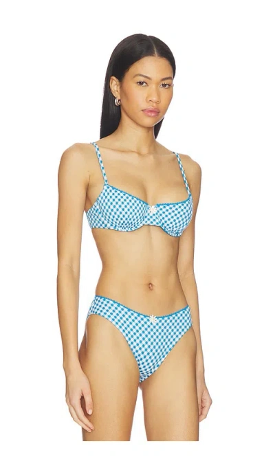 Solid & Striped The Daphne Underwire Bikini Top In Blue
