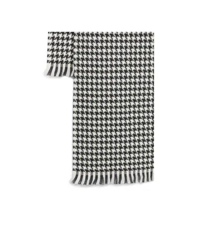 Tom Ford Houndstooth-pattern Scarf In Gray