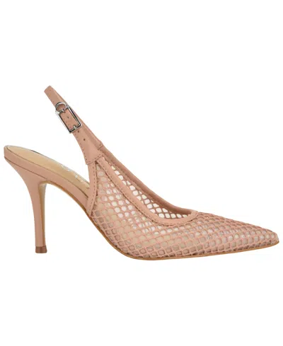 Guess Pandy Slingback Pointed Toe Pump In Brown