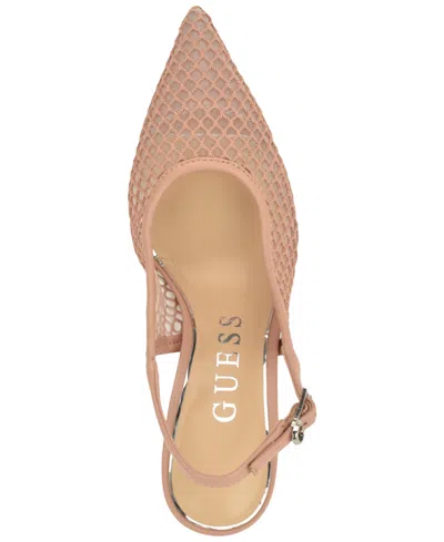 Guess Pandy Slingback Pointed Toe Pump In Brown