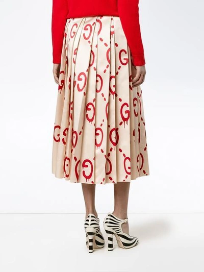Shop Gucci ' Ghost' Logo Print Skirt