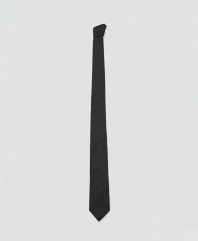 Mango Men's Striped Wool-blend Tie In Animal Print
