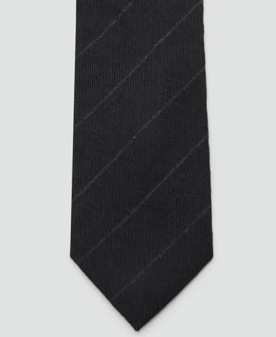 Mango Men's Striped Wool-blend Tie In Animal Print