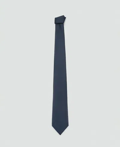 Mango Men's Plain Silk Tie In Blue
