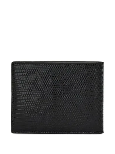 Ferragamo Gancini Leather Wallet In Black