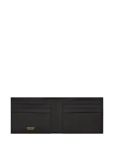 Ferragamo Gancini Leather Wallet In Black