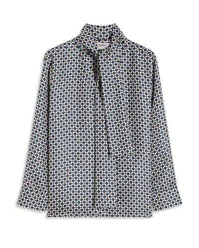 Max Mara Smmvittoria Silk Sash Blouse In Multi
