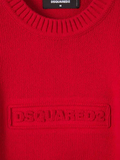 Dsquared2 Logo Knitted Sweater In Red