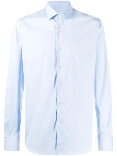 Xacus Long Sleeves Shirt In White In Blue