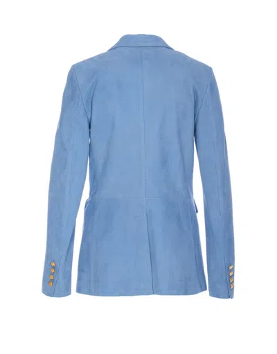 Tagliatore Double Breasted Jacket V-neck In Blue