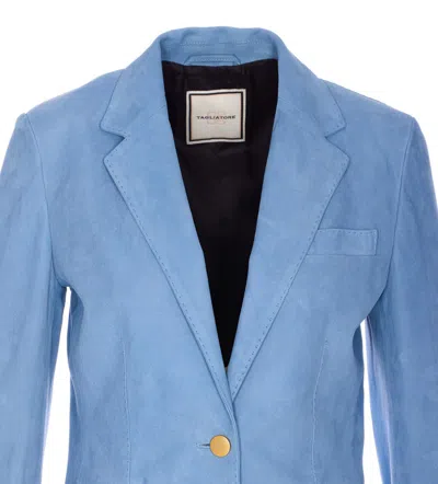 Tagliatore Double Breasted Jacket V-neck In Blue