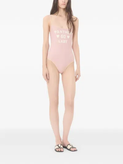 Valentino Printed Lycra One-piece Swimsuit Woman Pink S In Pink
