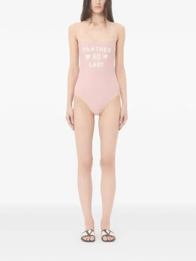 Valentino Printed Lycra One-piece Swimsuit Woman Pink S In Pink