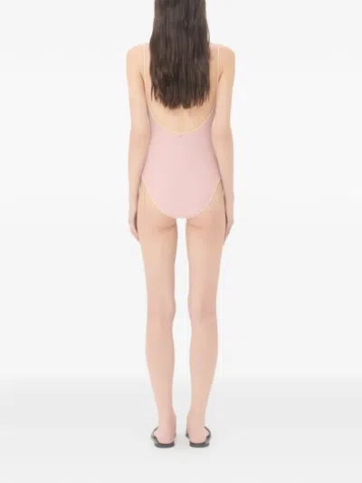 Valentino Printed Lycra One-piece Swimsuit Woman Pink S In Pink