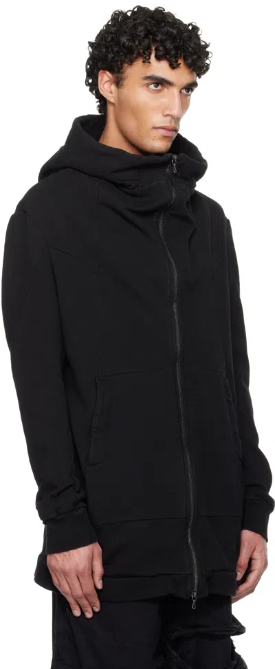Julius Black Twisted Tuck Hoodie In Black
