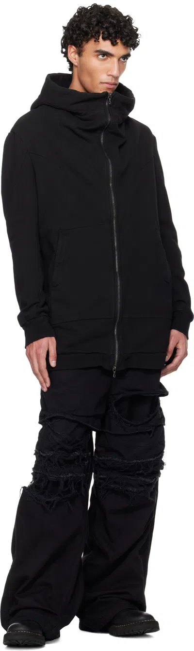 Julius Black Twisted Tuck Hoodie In Black