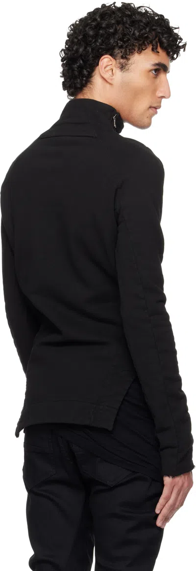 Julius Black Arched Hem High Neck Sweatshirt In Black