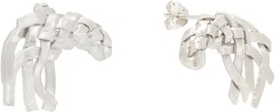 Rier Brushed Stud Earrings In Metallic