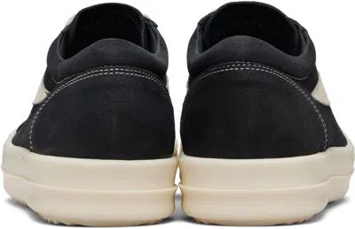 Rick Owens Women Black Low Top Sneakers With Contrasting Stitching In Leather Woman In Multi