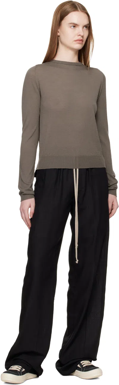 Rick Owens Women Black Low Top Sneakers With Contrasting Stitching In Leather Woman In Multi