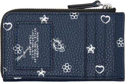 Marc Jacobs Logo Wallet In Blue